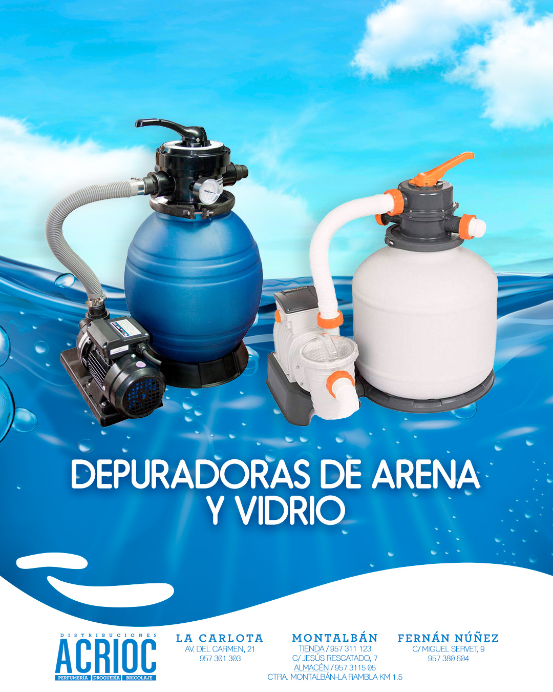 Depuradoras y filtros para piscinas