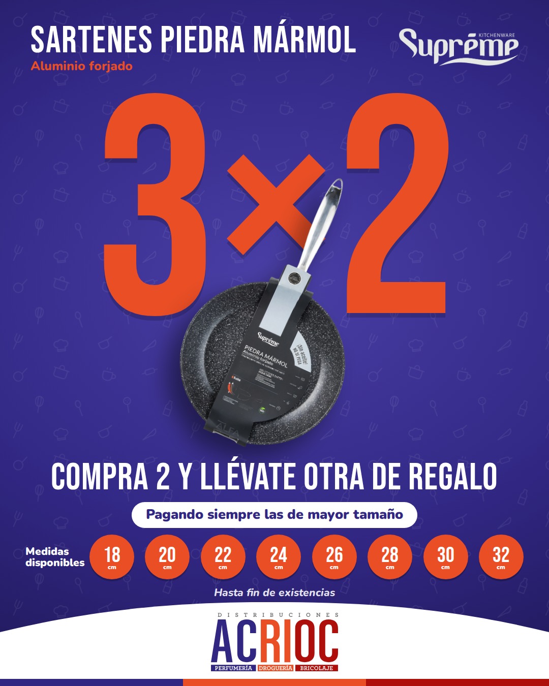 Oferta 3×2 en Sartenes