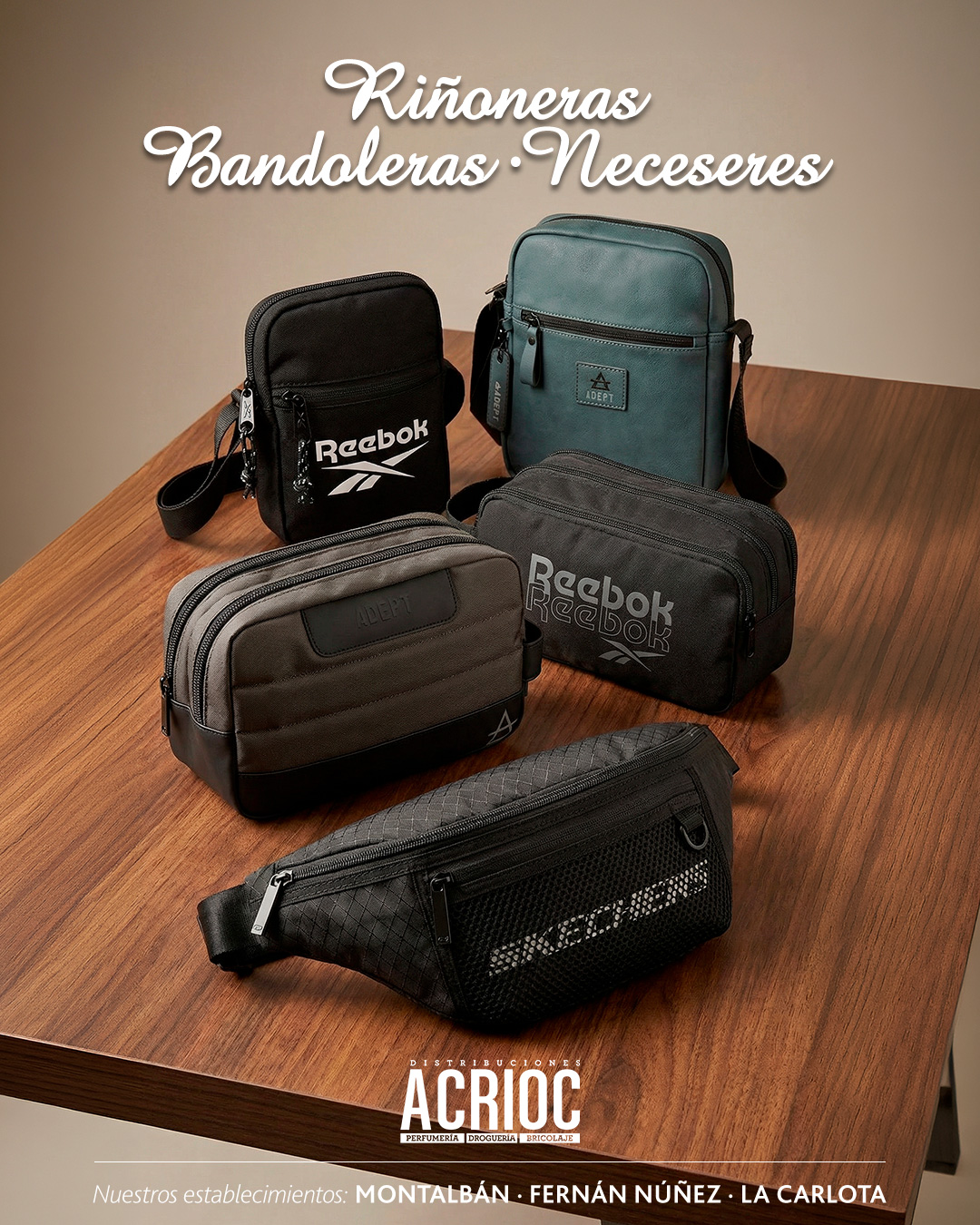 Bandoleras, neceseres y riñoneras