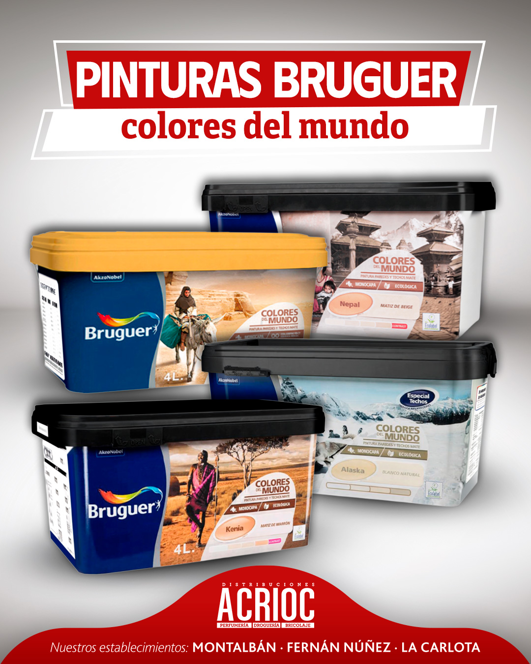 Pinturas Bruguer disponibles en ACRIOC