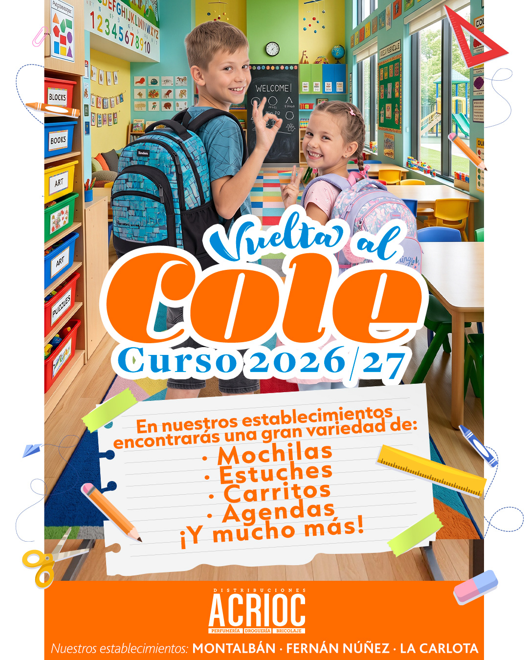 Vuelta al cole en Distribuciones ACRIOC