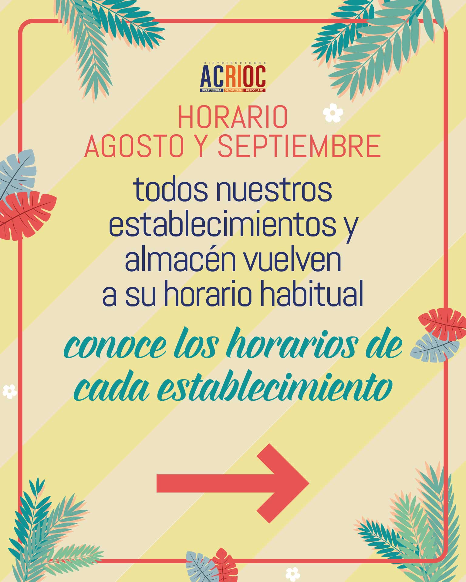 Distribuciones ACRIOC recupera su horario habitual