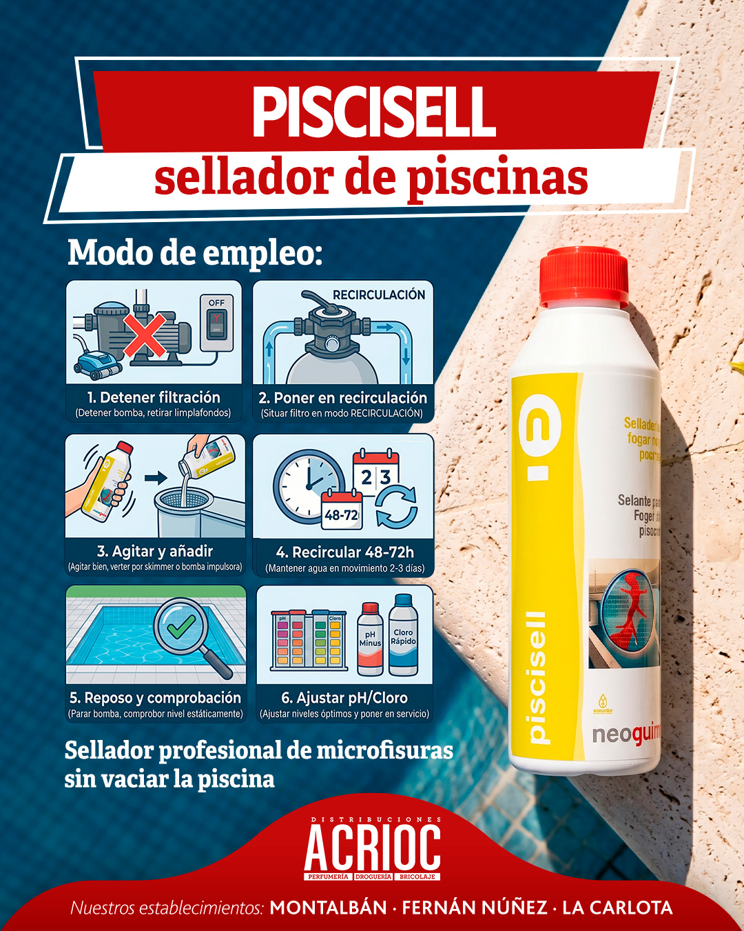Sellador de piscinas · Neoquim Piscisell